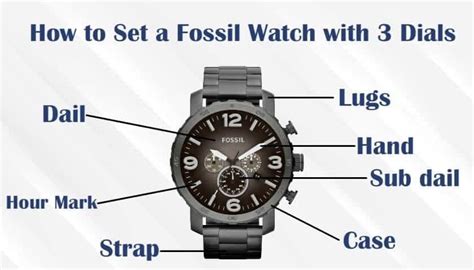 setting time on fossil watch.